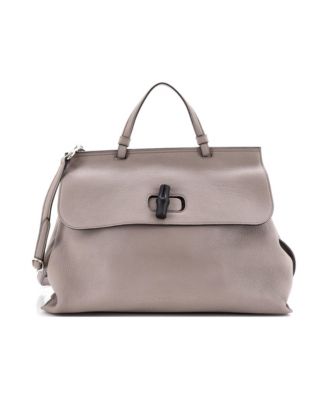 Large Bamboo Daily Top Handle Bag Leather