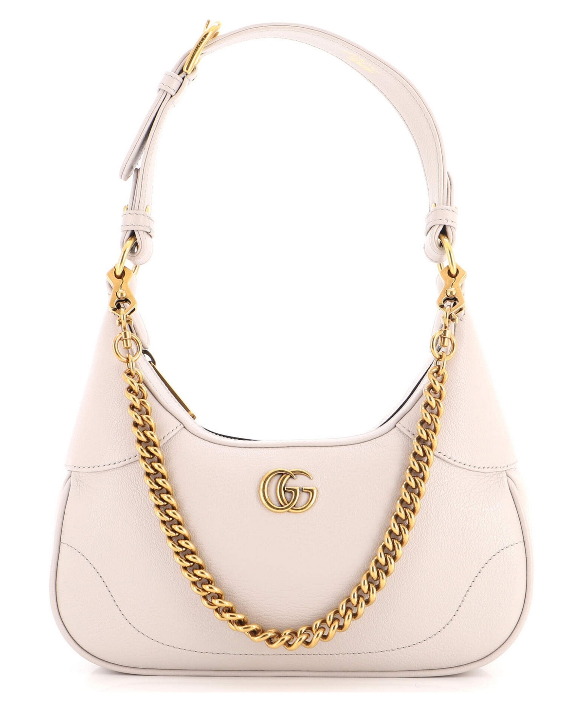 Pre-Owned Gucci Small Aphrodite Zip Shoulder Bag Leather - Grey