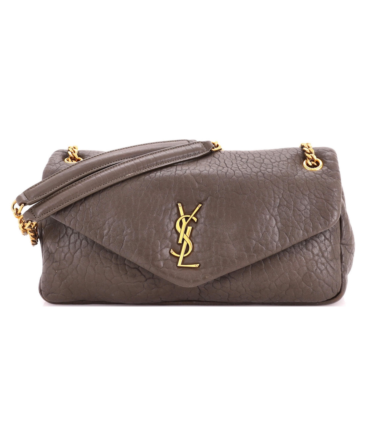 Pre-Owned Saint Laurent Medium Calypso Flap Bag Leather - Brown