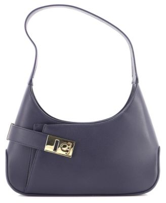 Medium Gancini Side Lock Hobo Leather