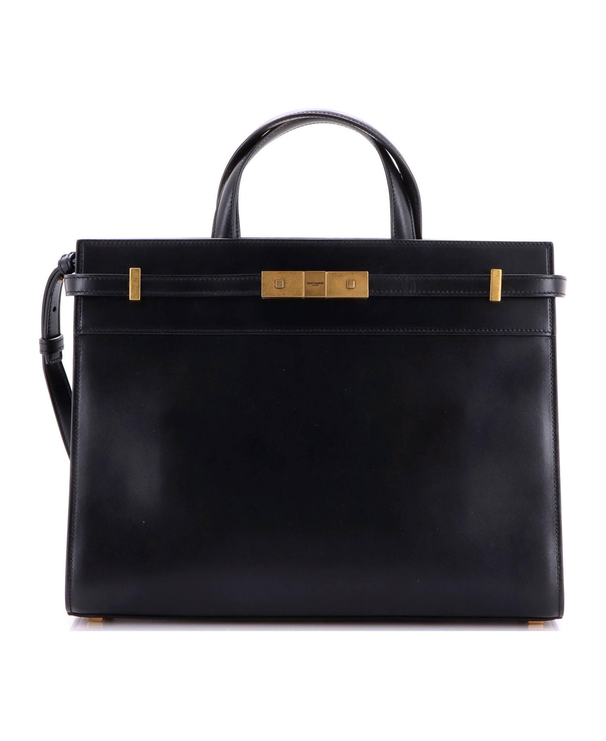 Pre-Owned Saint Laurent Small Manhattan Tote Leather - Black
