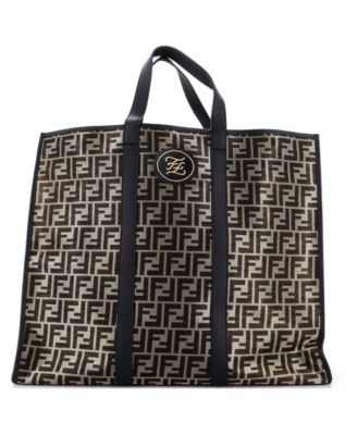 Large Karligraphy Tote Metallic Zucca Canvas