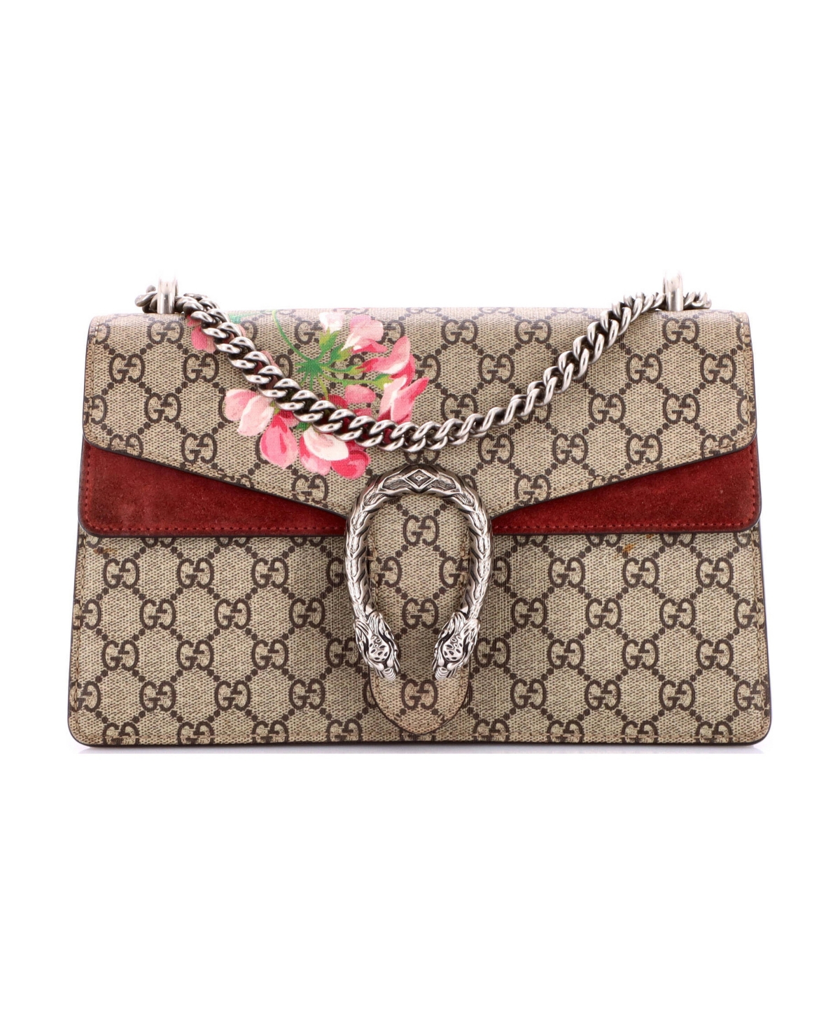 Pre-Owned Gucci Small Dionysus Bag Blooms Print Gg Coated Canvas - Brown