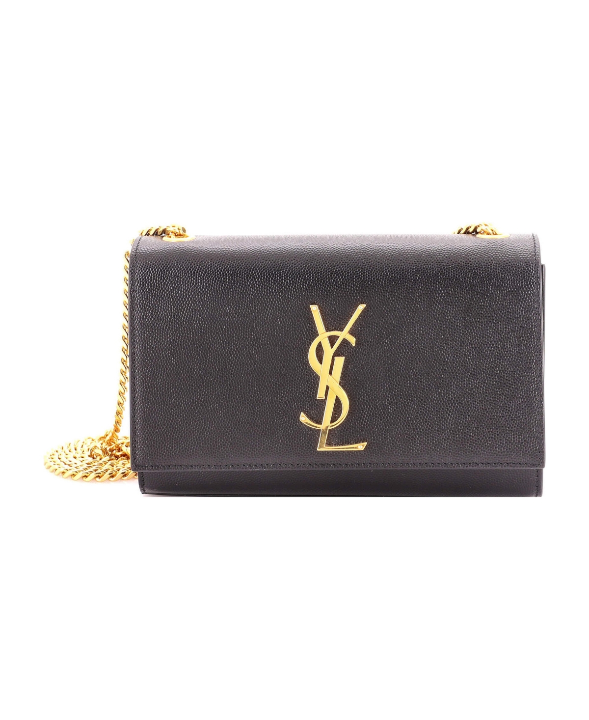 Pre-Owned Saint Laurent Small Classic Monogram Crossbody Bag Grainy Leather - Black