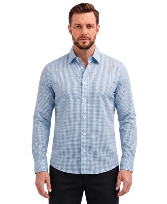 Men's Long-Sleeve Regular-Fit Four-Way Stretch Sport Shirt
