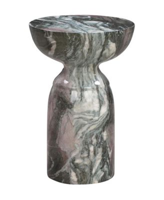 Sophisticated Grey and Blush Marble Side Table with Durable Concrete Design