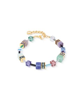Multi-Stone GeoCUBE Iconic Precious Pastel Garden Adjustable Bracelet