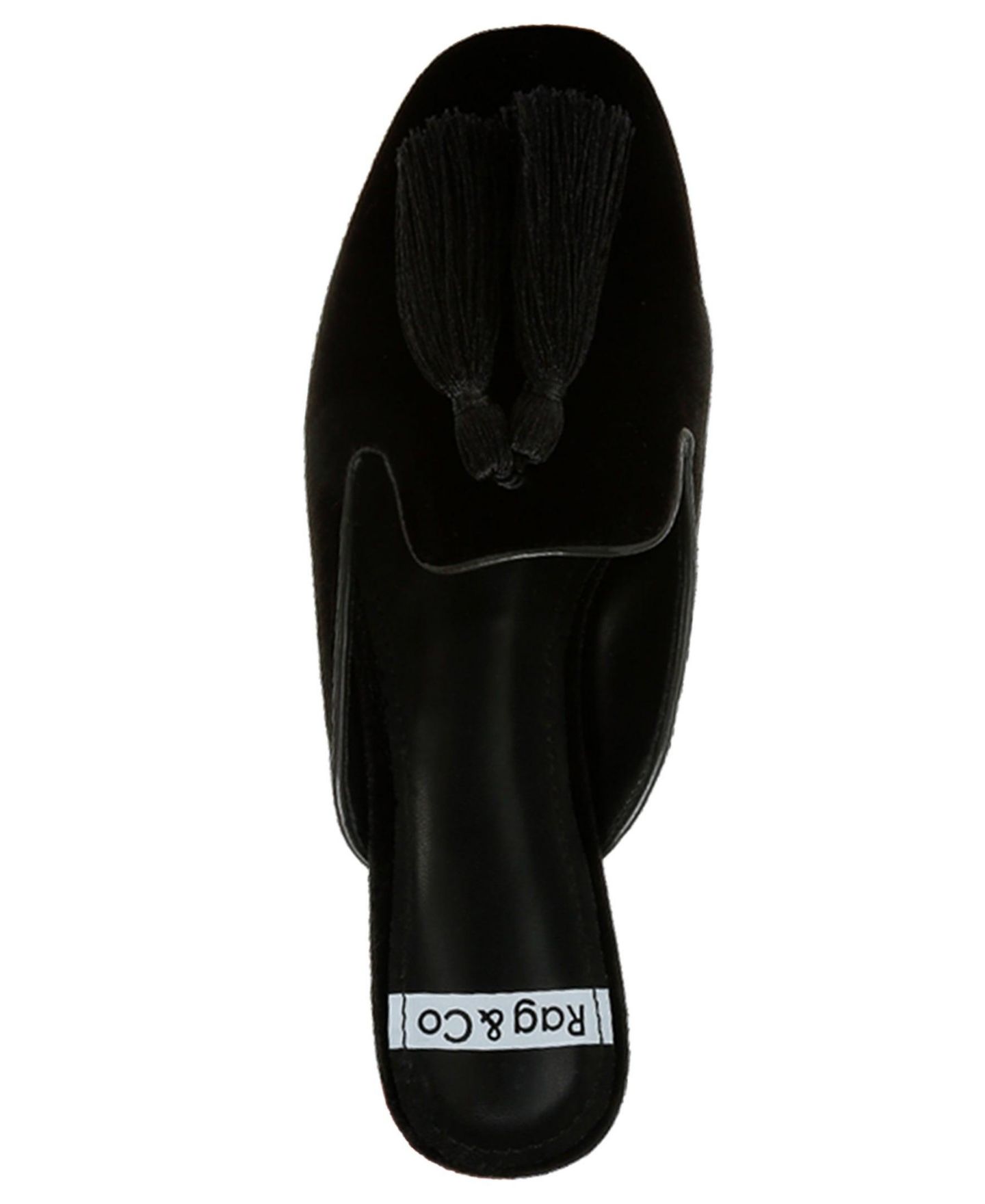 Женские сабо Rag & Co Cardinal Tassel Detail Velvet, цвет: Чёрный бархатный — фото 6