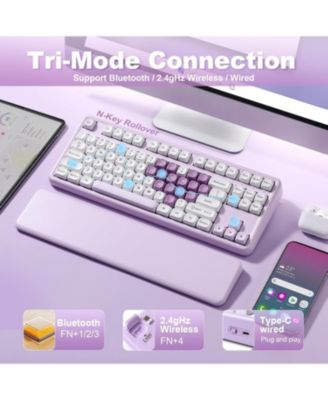 B87 Wireless Mechanical Tenkeyless Heart Keyboard for Windows, macOS, Linux, iOS, and Android