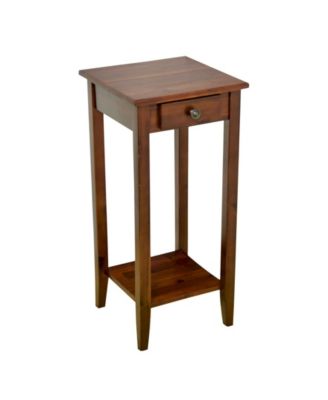 12" Square Wood Plant Stand Telephone Table with Drawer