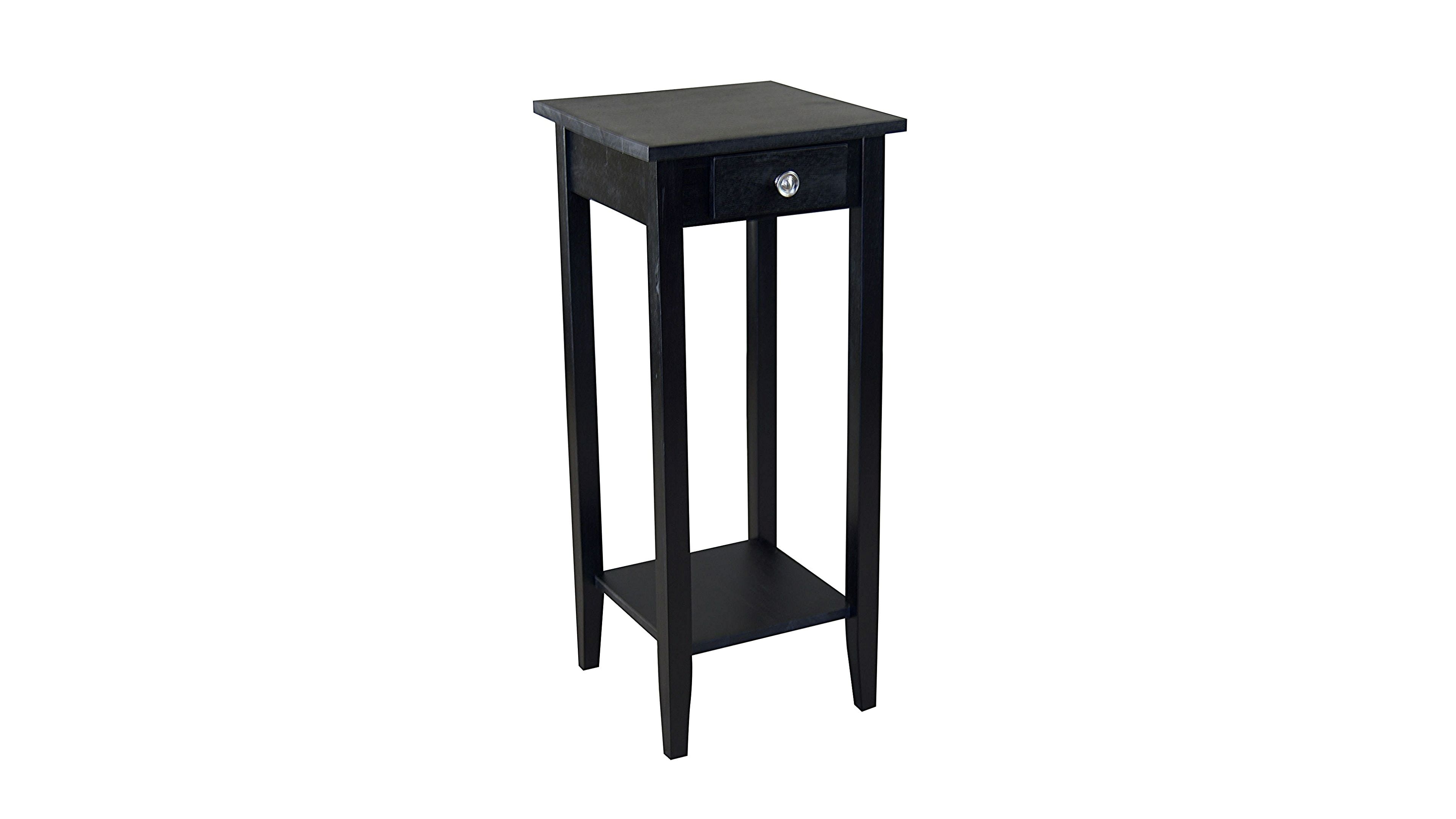 Fairway Avenue Home 12" Square Wood Plant Stand Telephone Table with Drawer