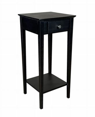 27" Tall Wood Plant Stand Telephone Table with Shelf