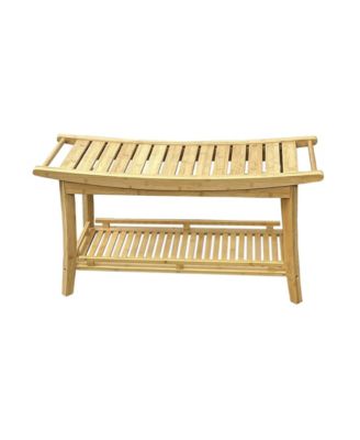 39" Wood Spa Bench with Shelf