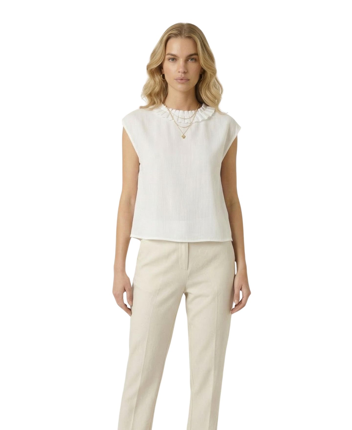 Женская блузка Modenaire Pleated Sleeveless Draped — фото 5