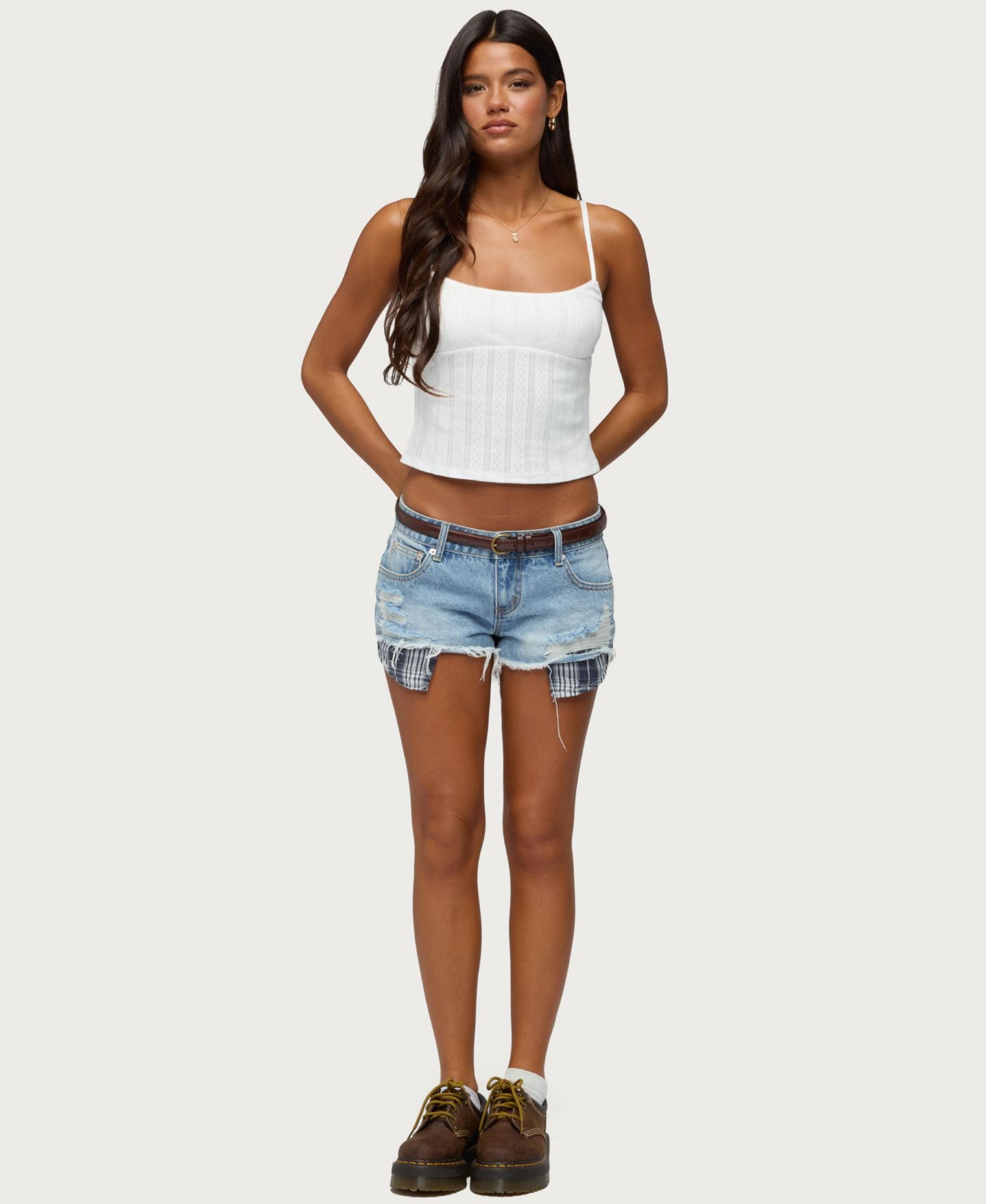 Женский топ Edikted Aivy Pointelle Cropped Fitted, цвет: Белый — фото 2