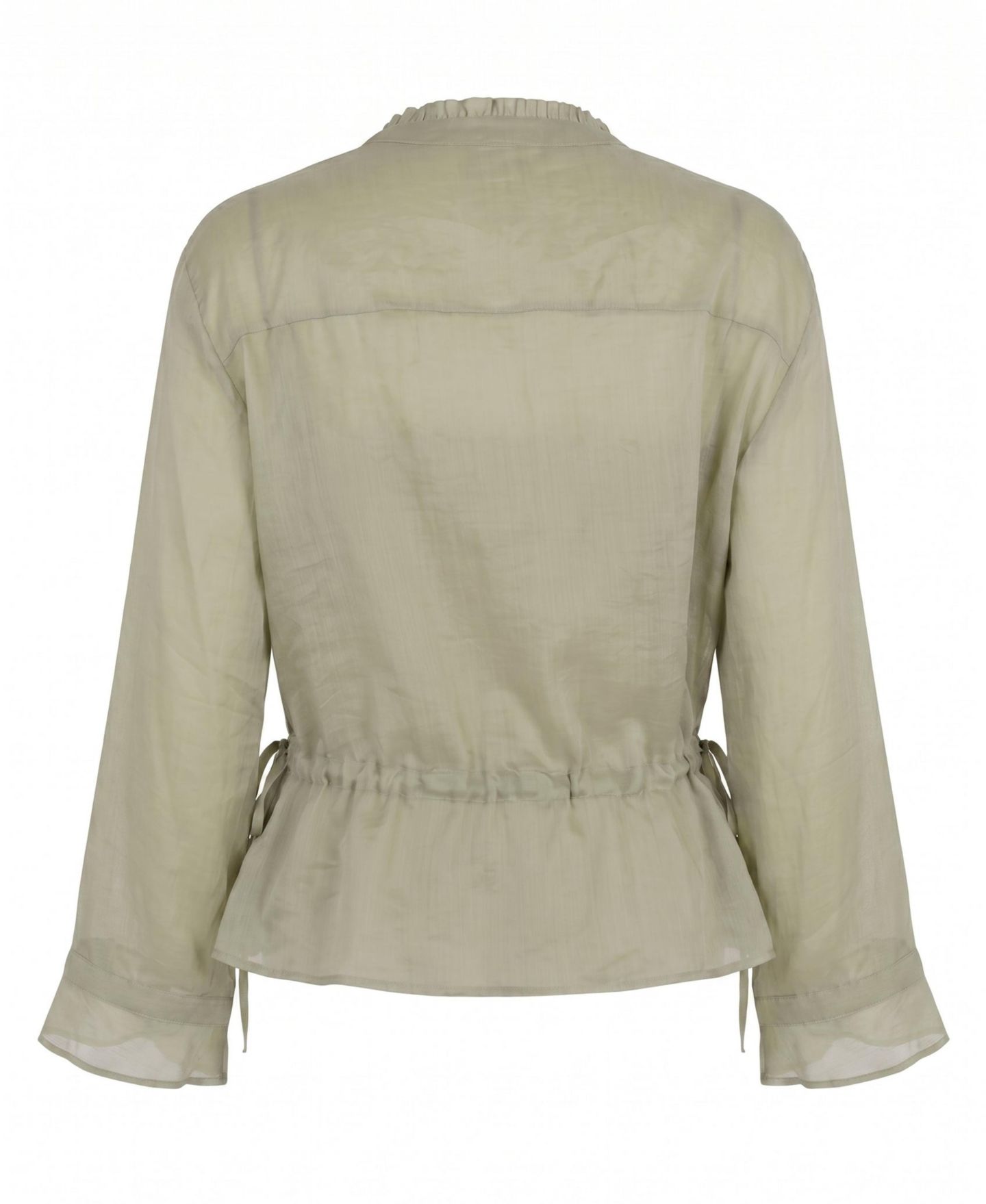 Женская блузка Modenaire Tonal Floral Embroidery Ruffle-Trim V-Neck Peplum — фото 4