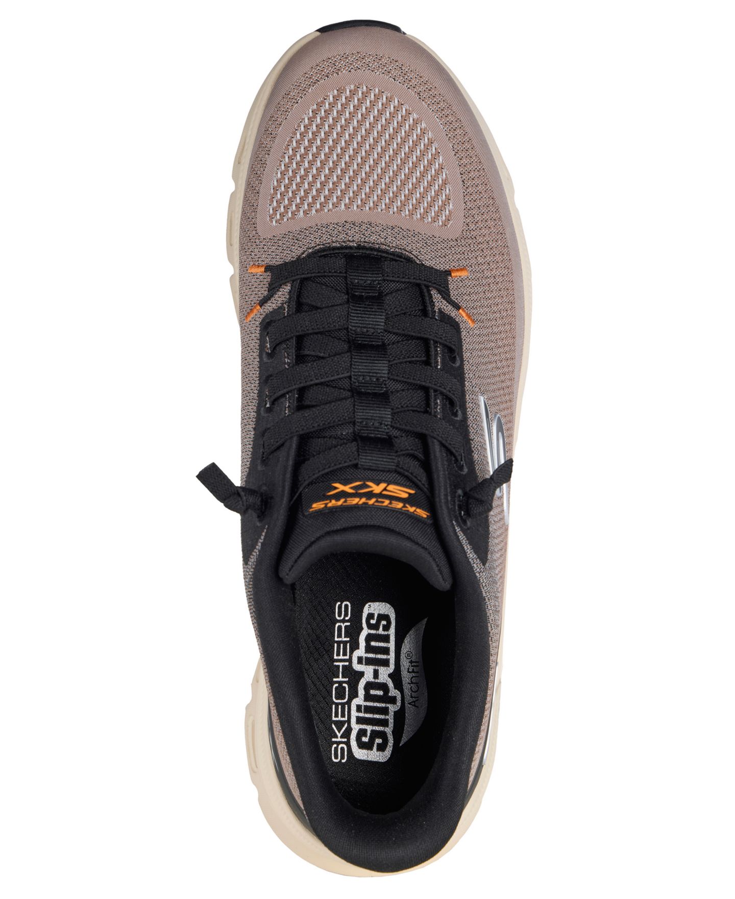 Мужские кроссовки Skechers Slip-ins: Arch Fit Glide-Step Pro Running, цвет: Серо-коричневый / Чёрный — фото 5