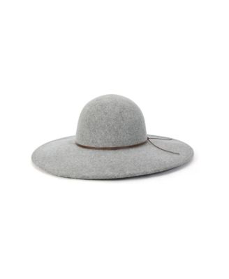 Wide Flat Brim Wool Felt Packable Hat