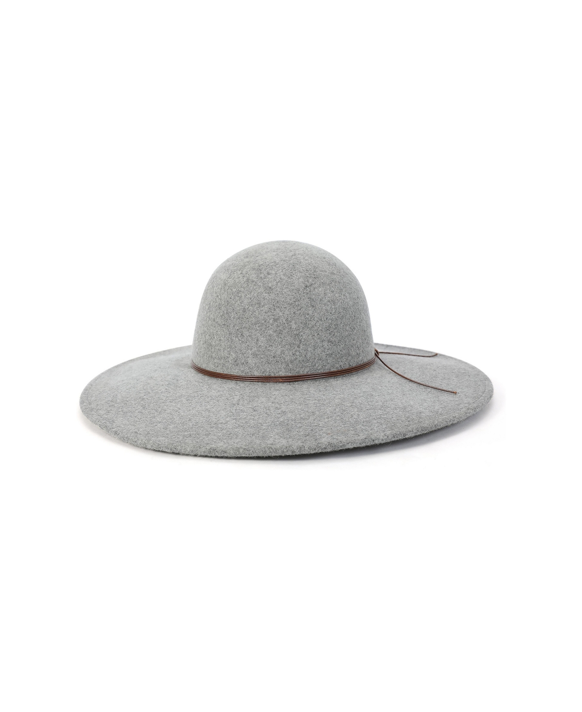 Kanut Sports Wide Flat Brim Wool Felt Packable Hat - Heathered grey