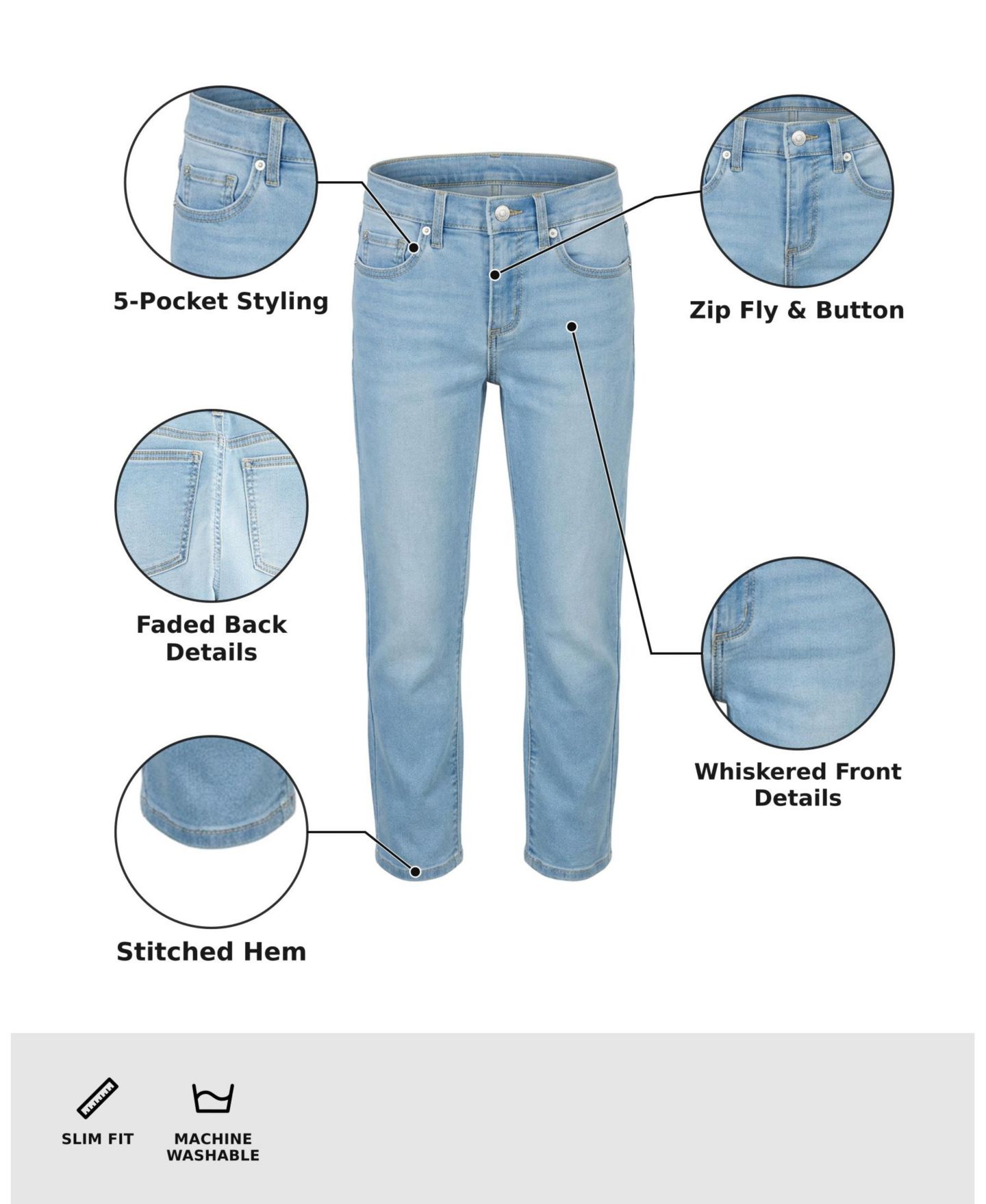 Джинсы Epic Threads Super Soft Stretch Knit Denim для мальчиков, цвет: Варёный, вариант 1 — фото 5