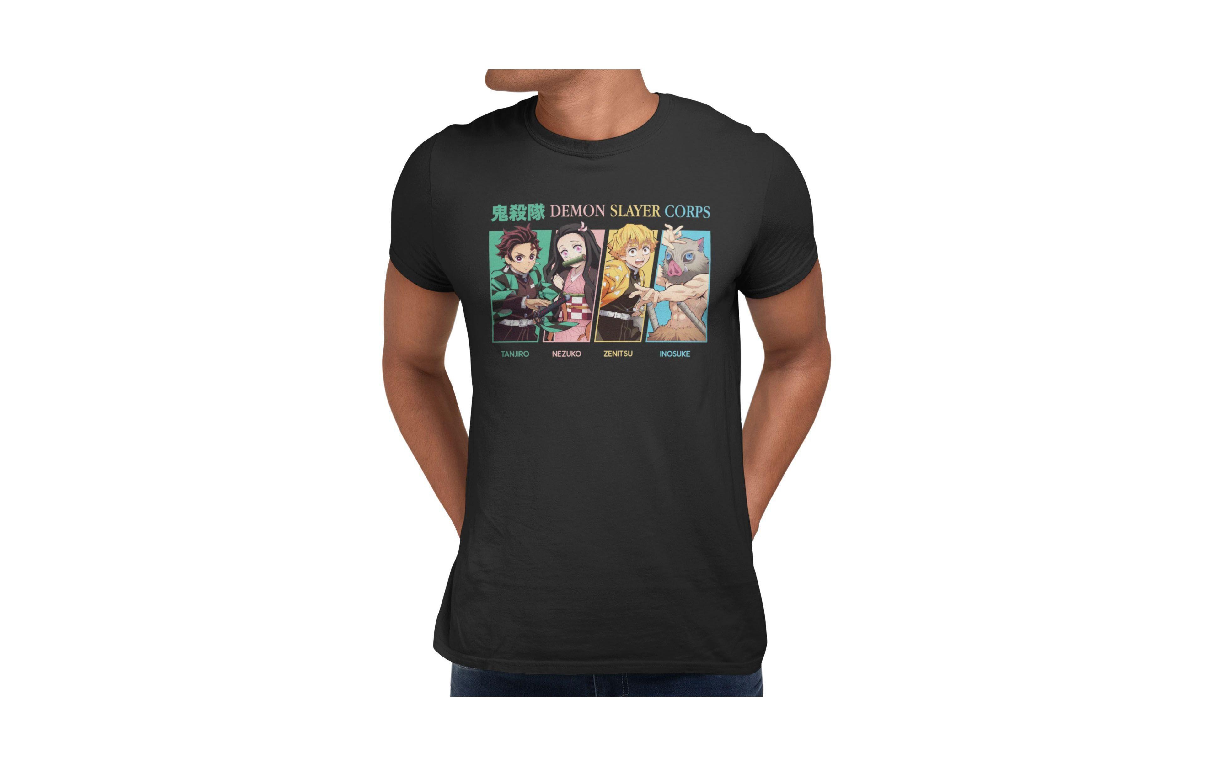 Demon Slayer Men's Season 2 Tanjiro Nezuko Corps Portrait Graphic T-Shirt