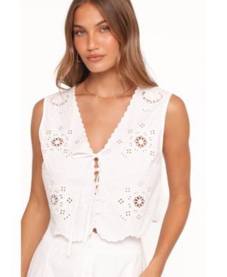 Women's Kye Floral-Print Scallop-Trim Top