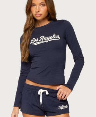 Women's Cali Long-Sleeve Fitted Graphic T-Shirt