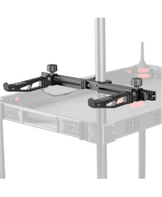 Dual Tripod Support Foldable 35mm Rod Clamp Mount for Camera Cart