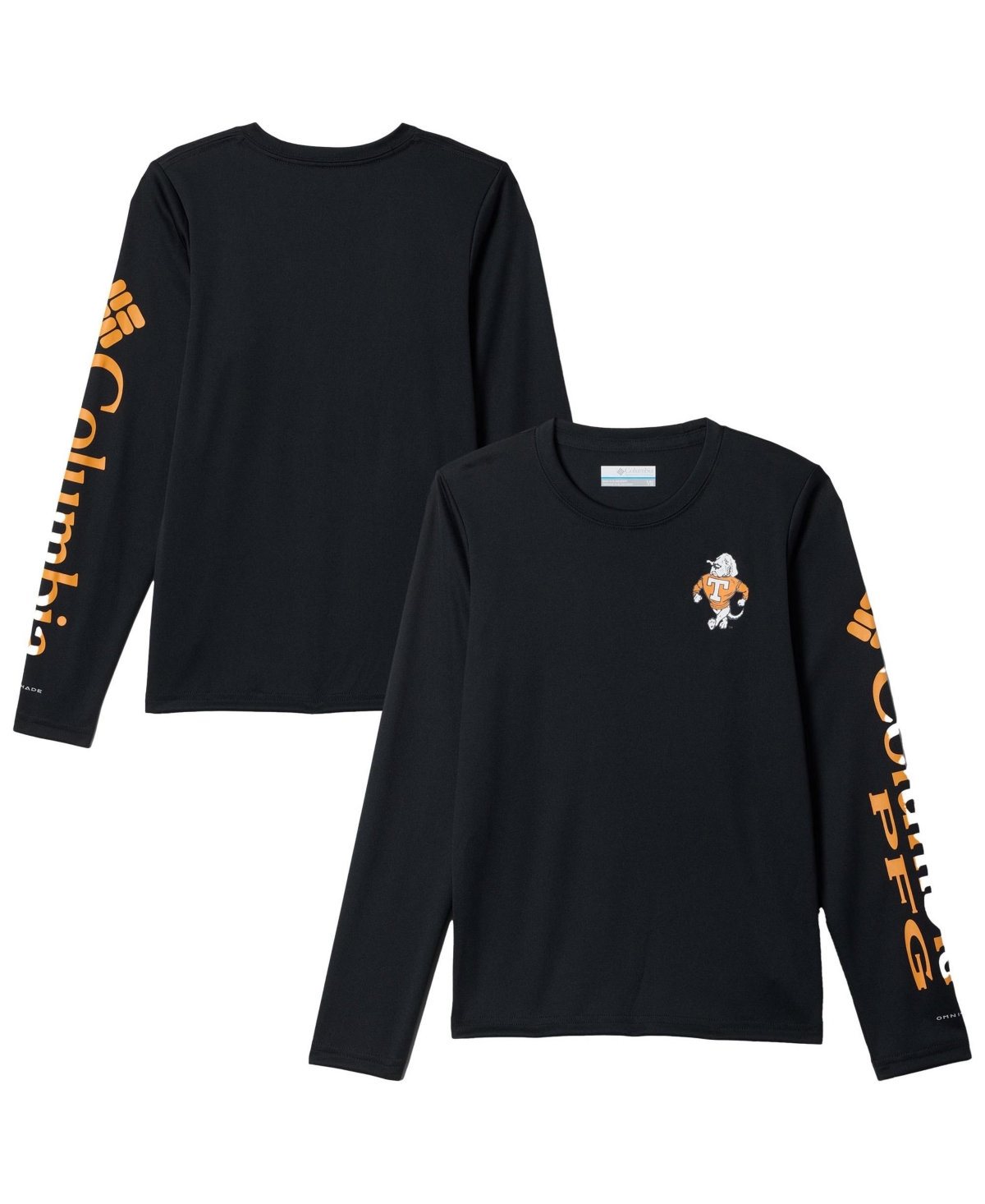 Columbia Big Boys' and Girls' Black Tennessee Volunteers Terminal Tackle Long-Sleeve T-Shirt - Black