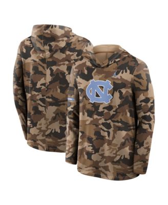 Men's Camo North Carolina Tar Heels 2026 Appreciation Sideline Dri-FIT Hooded Long-Sleeve Sweatshirt