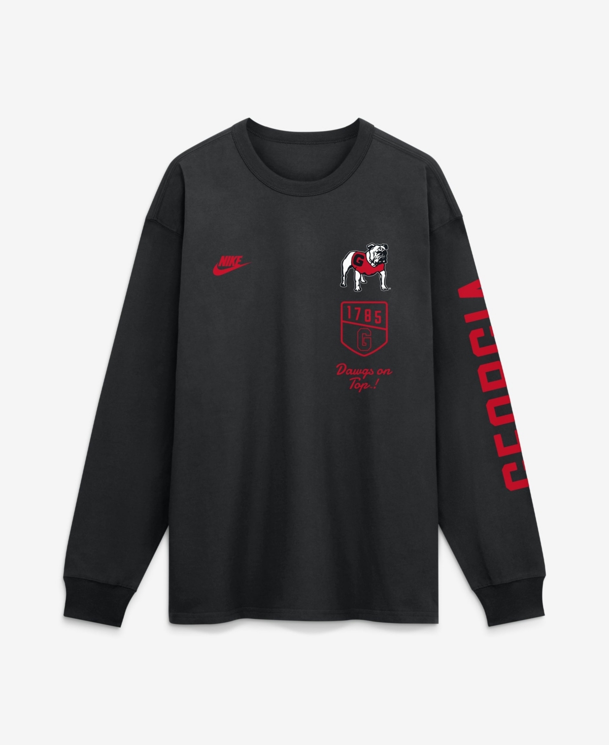 Nike Men's Black Georgia Bulldogs Max 90 Legacy Multi Graphic Long-Sleeve T-Shirt - Black