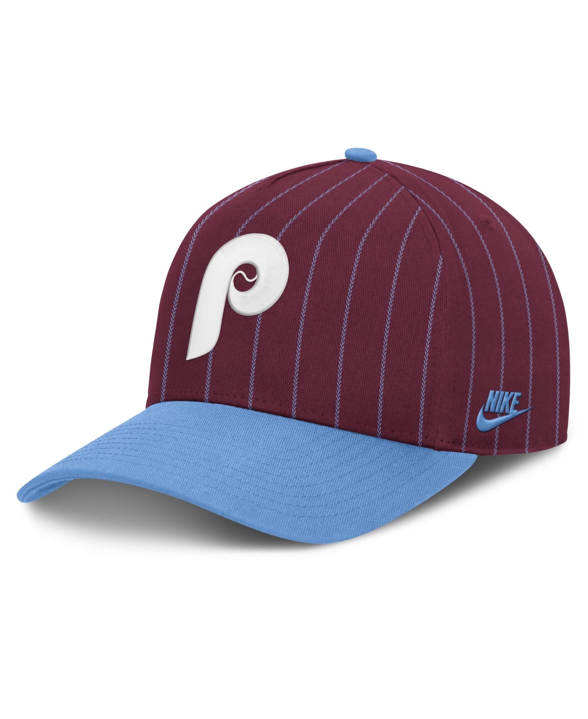 Nike Men's Burgundy/Light Blue Philadelphia Phillies Cooperstown Rise A-Frame Adjustable Hat - Burgundy, Light Blue