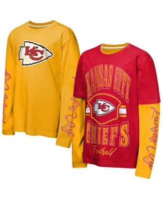 Big Boys' and Girls' Red/Gold Kansas City Chiefs Motion T-Shirt Combo Set, 2-Piece