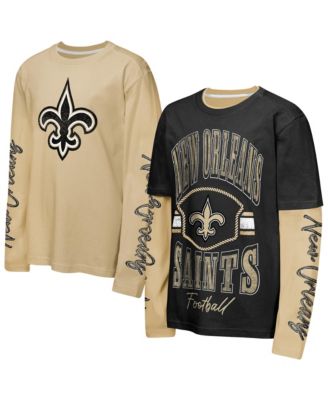 Big Boys' and Girls' Black/Gold New Orleans Saints Motion T-Shirt Combo Set, 2-Piece
