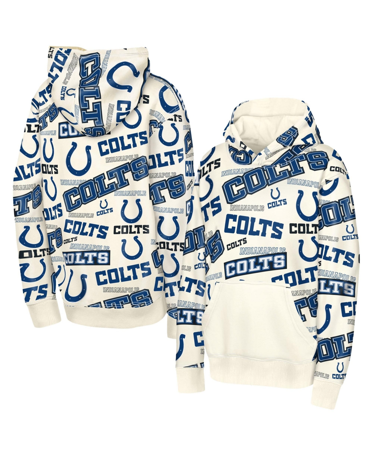 Outerstuff Big Boys' and Girls' Cream Indianapolis Colts Shake Bake Hoodie - Cream
