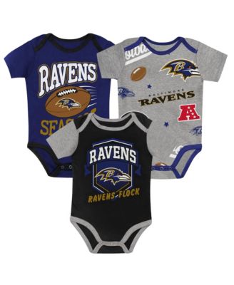 Baby Boys' and Girls' Baltimore Ravens First Round Pick Bodysuit Set, 3-Piece