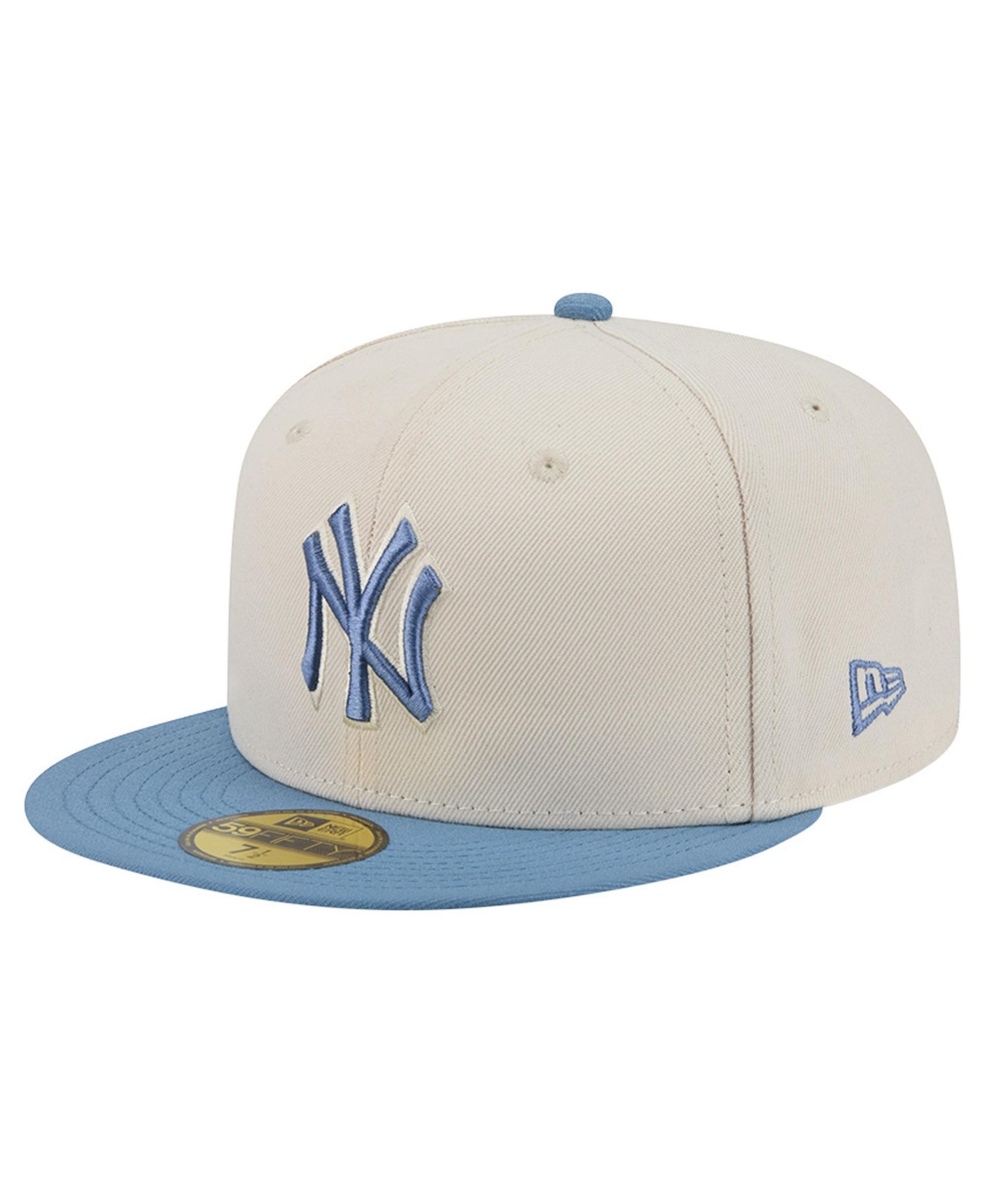 New Era Men's Cream/Light Blue New York Yankees Color Pack 59FIFTY Fitted Hat - Cream, Light Blue