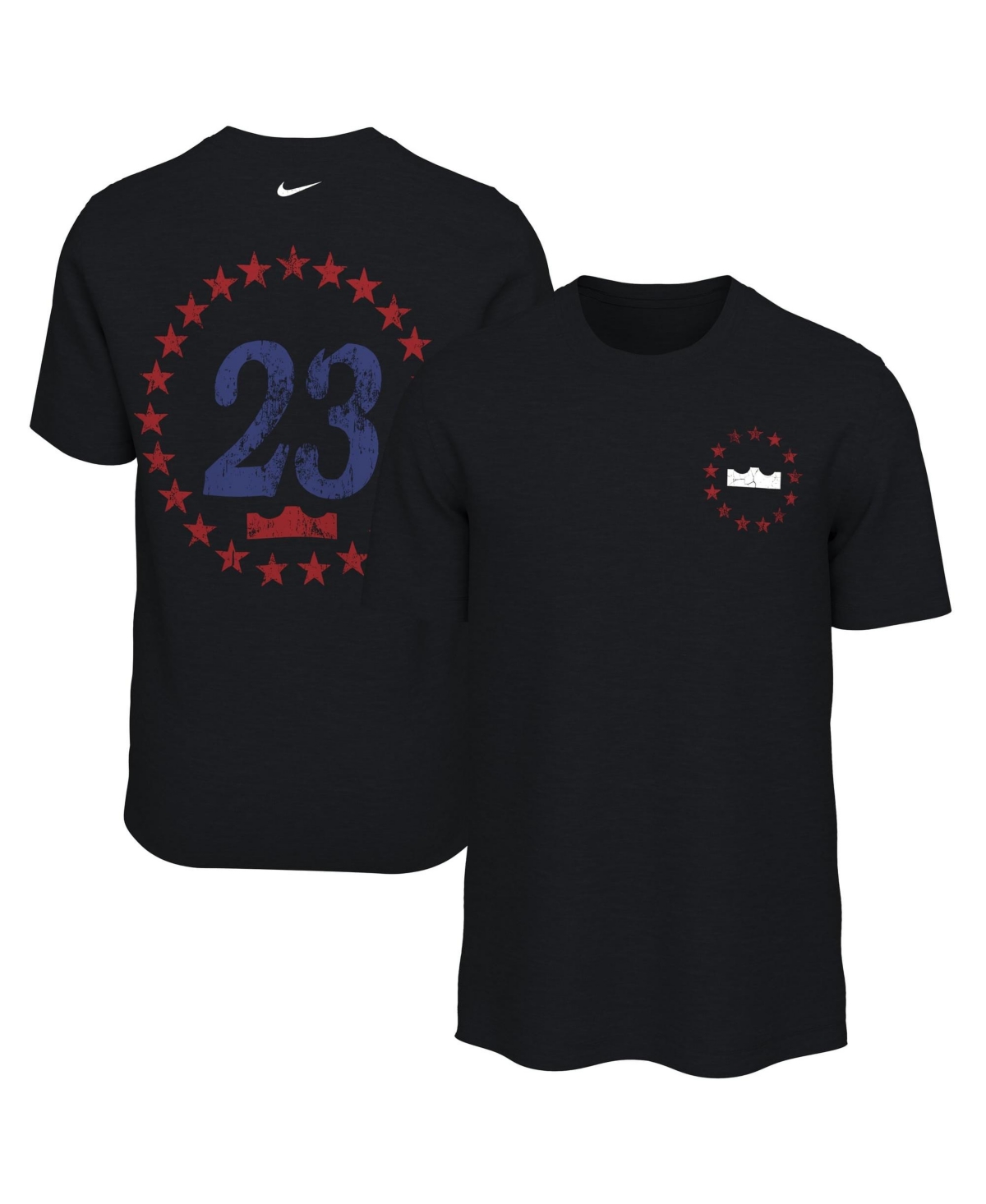Nike Men's LeBron James Black Philadelphia 76ers T-Shirt - Black