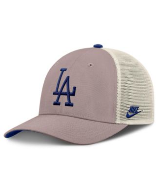Men's Khaki Los Angeles Dodgers Cooperstown Rise Adjustable Trucker Hat