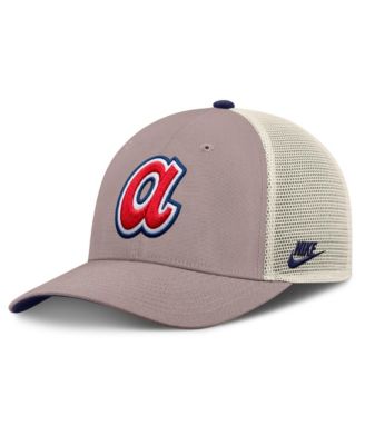 Men's Khaki Atlanta Braves Cooperstown Rise Adjustable Trucker Hat