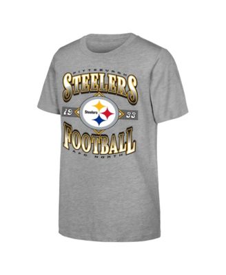 Big Boys' and Girls' Heather Gray Pittsburgh Steelers NFL Of Days Past T-Shirt