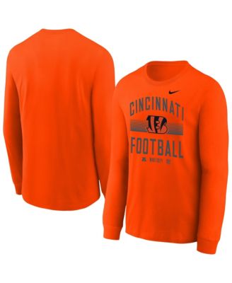 Big Boys' and Girls' Orange Cincinnati Bengals Essential Long-Sleeve T-Shirt