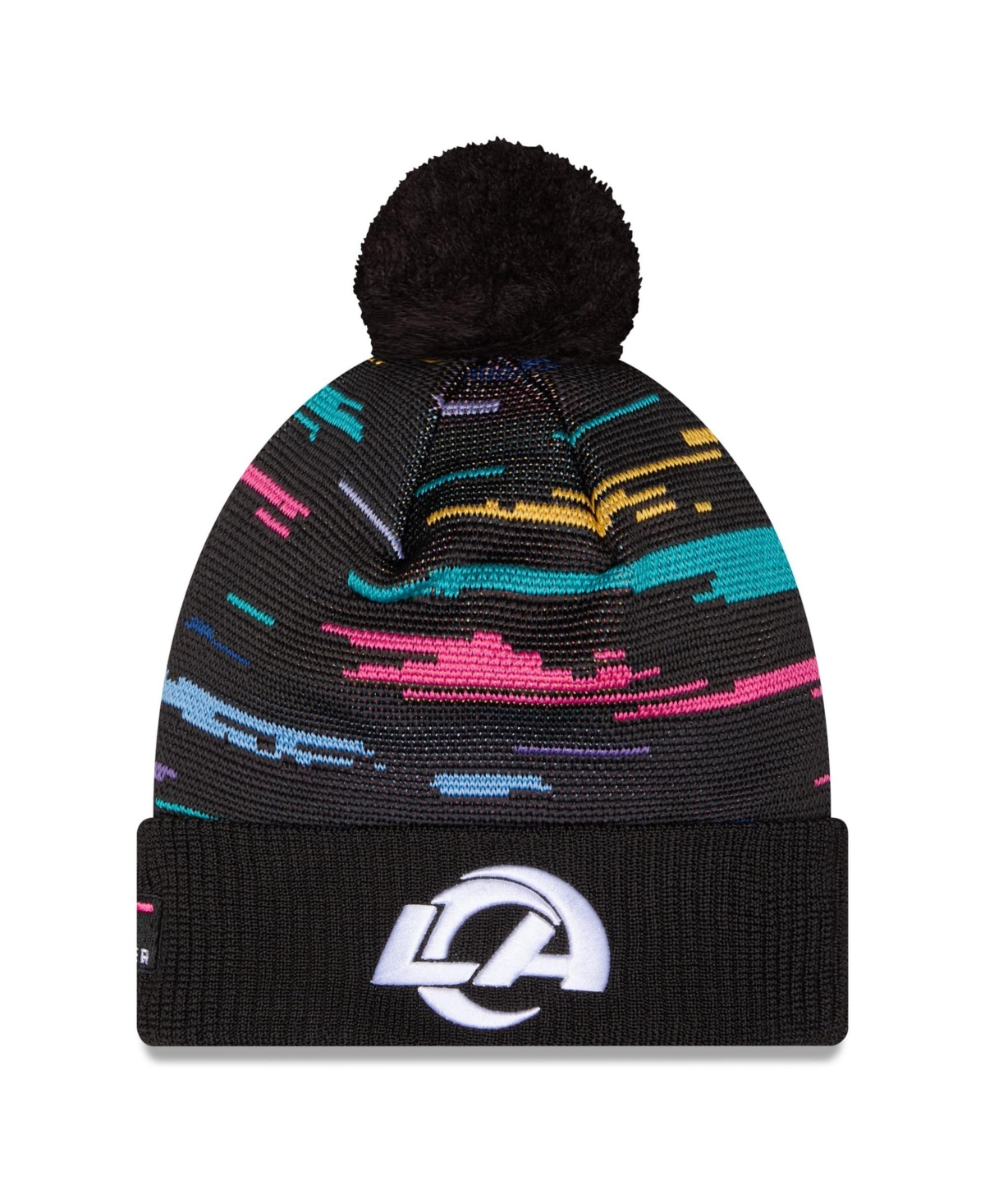 New Era Men's Black Los Angeles Rams 2026 Nfl Crucial Catch Cuffed Knit with Pom Hat - Black