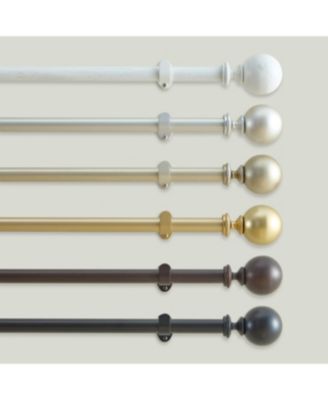 Home Cordelia 1-Inch Adjustable Decorative Single Curtain Rod with Globe Ball Finials