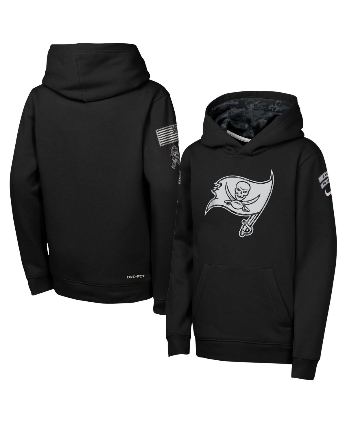 Nike Big Boys' and Girls' Black Tampa Bay Buccaneers 2026 Salute to Service Club Fleece Pullover Hoodie - Black