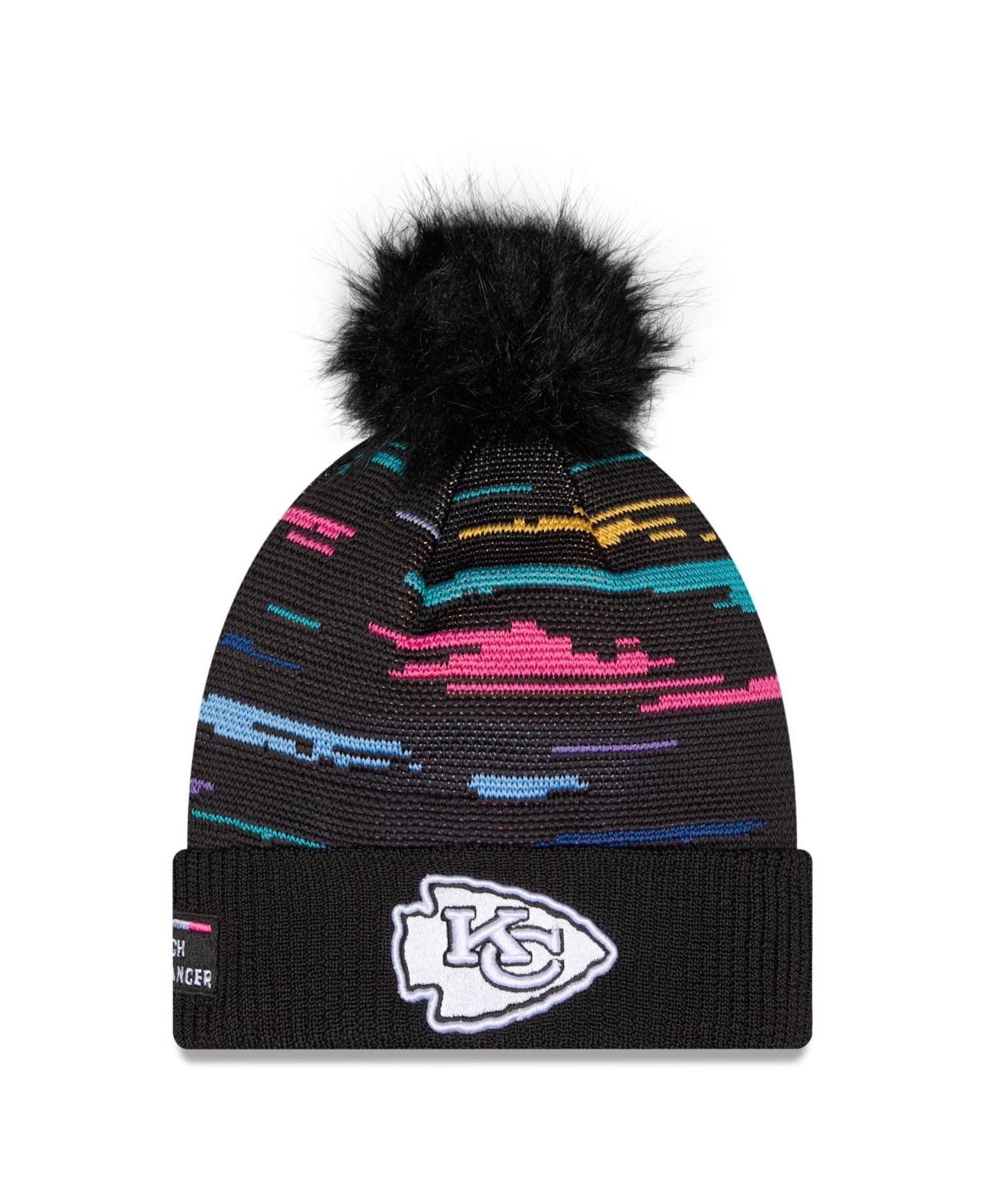 New Era Women's Black Kansas City Chiefs 2026 Nfl Crucial Catch Cuffed Knit with pom Hat - Black