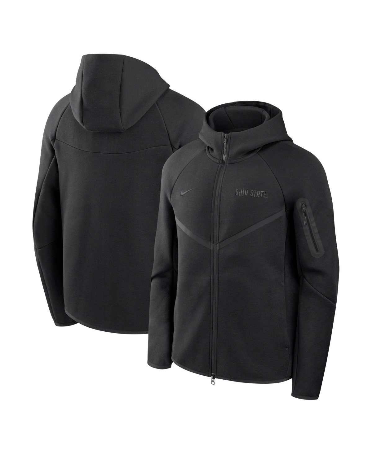 Nike Men's Black Ohio State Buckeyes Tech Fleece Raglan Full-Zip Windrunner Hoodie - Black