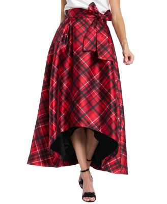 Women's High-Low Plaid Ball Skirt