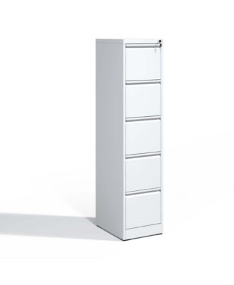 5-Drawer Metal Vertical File Cabinet with Lock for A4, Letter and Legal Files