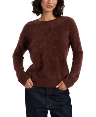 Women's Brushed Crewneck Long-Sleeve Cashmere Sweater